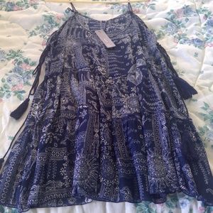 Navy & White Pasley Top